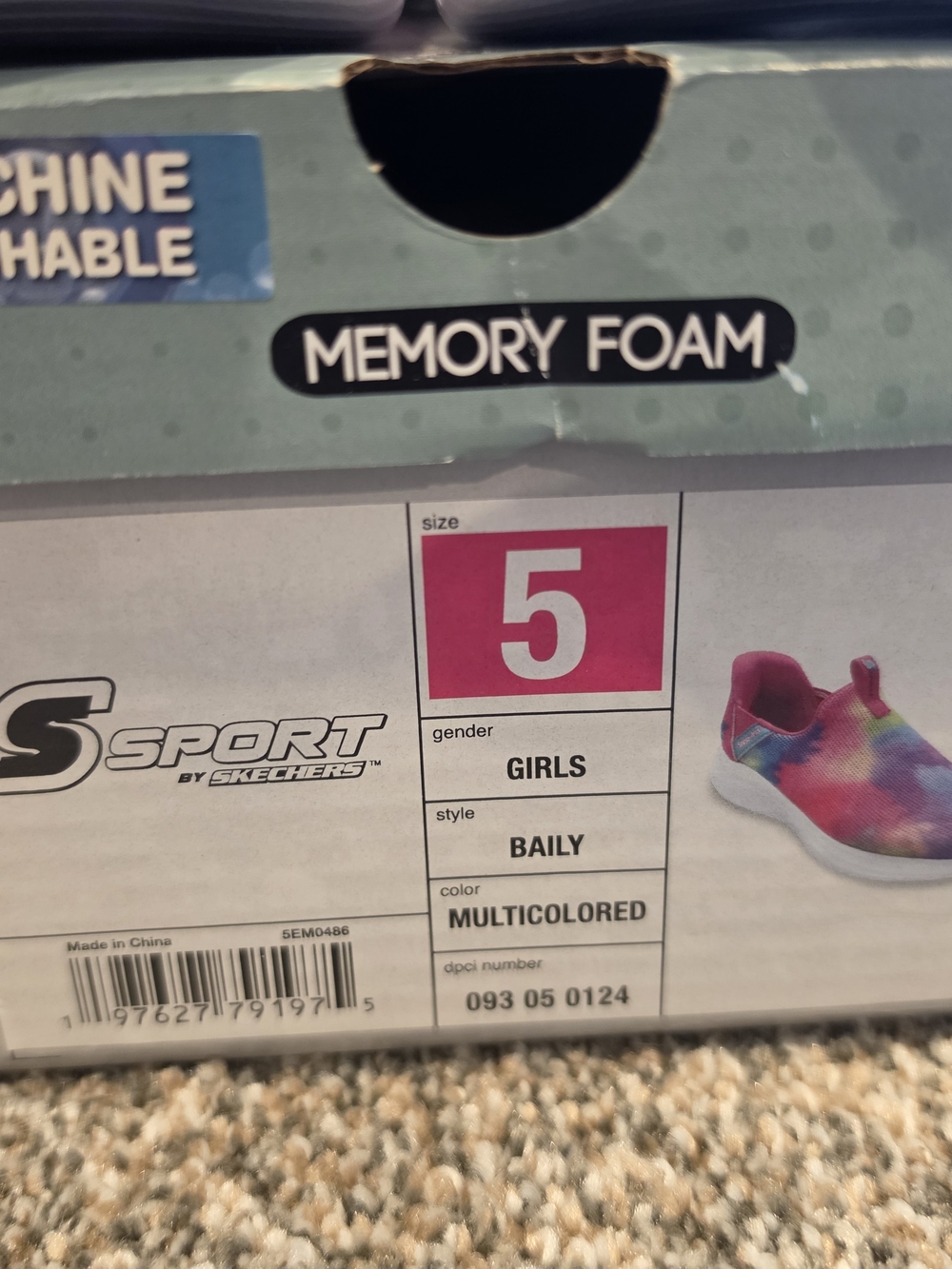Skechers Kids Slip-On Sneakers - Pink Multi Tie-Dye - Picture 2 of 8